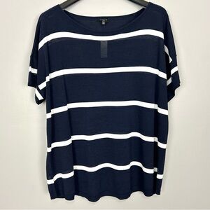 Talbots Striped Short Sleeve Sweater Women’s Size 3X Lightweight Knit Nautical